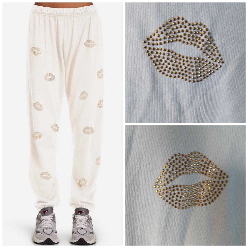 Lauren Moshi Gold Stud Kisses tanzy sweatpants